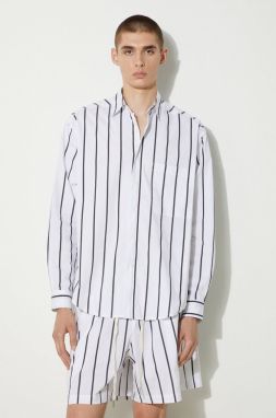 Bavlnená košeľa MKI MIYUKI ZOKU Striped Dress Shirt pánska, čierna farba, regular, s klasickým golierom, STRIPED.DRESS.SHIRT