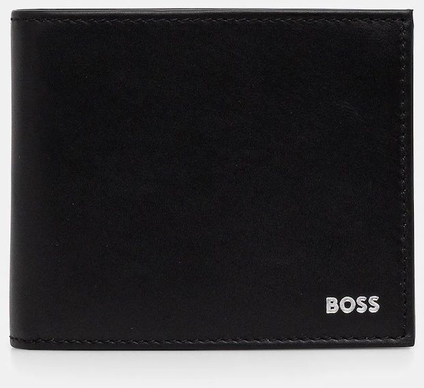 Kožená peňaženka BOSS Randy_Trifold pánsky, čierna farba, 50546139