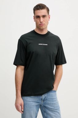 Bavlnené tričko Armani Exchange pánske, zelená farba, s potlačou, XM000588 AF12308