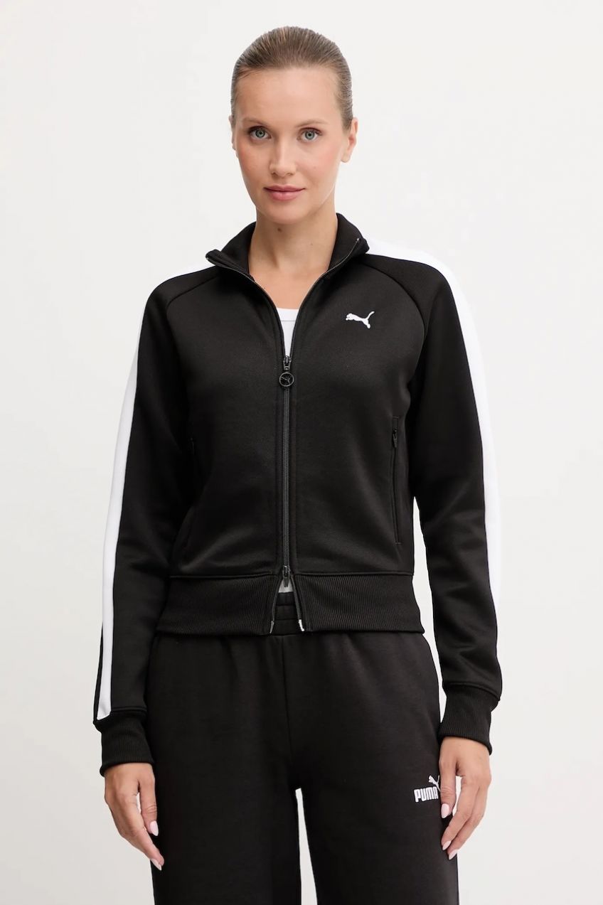 Mikina Puma Always on hnedá farba, vzorovaná, 629796