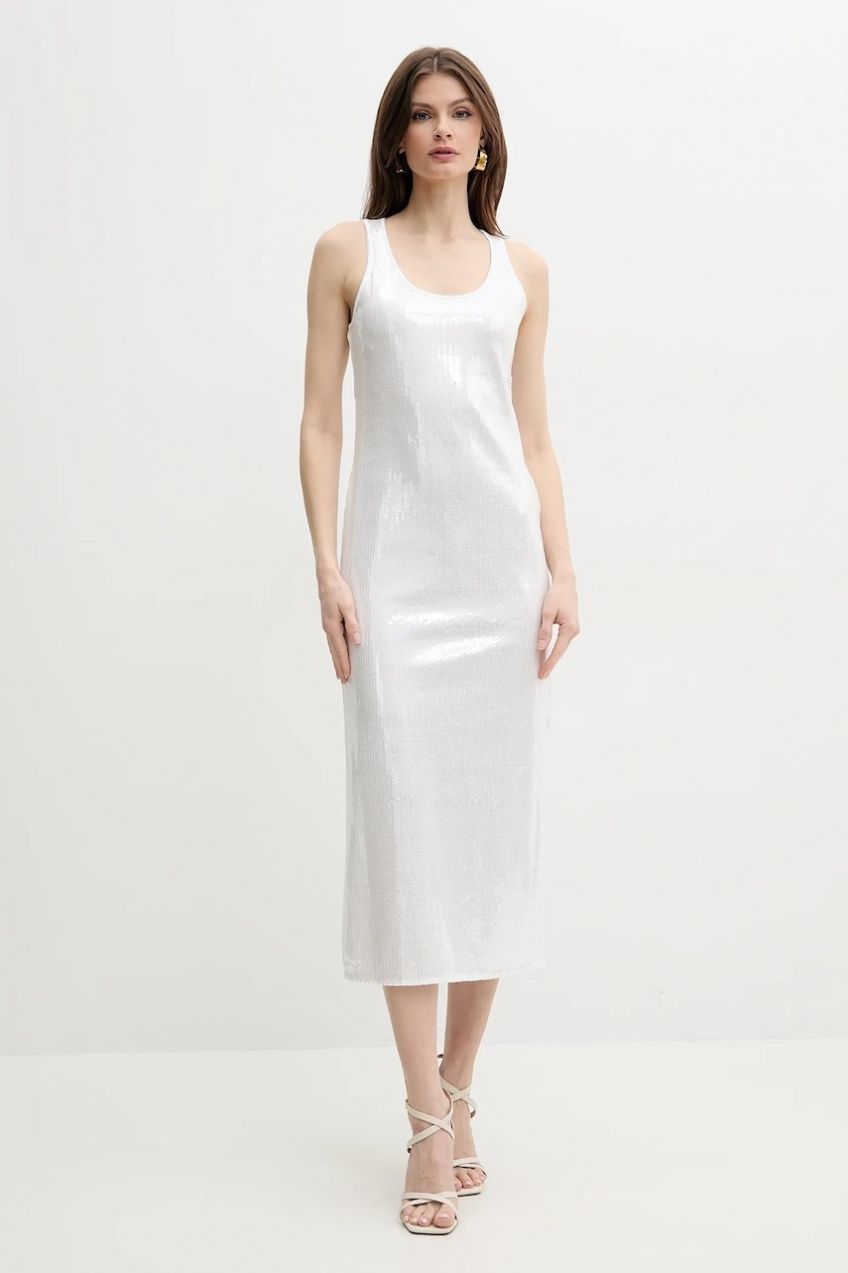 Šaty Marella BEATI biela farba, midi, rovný strih, 2513621054200