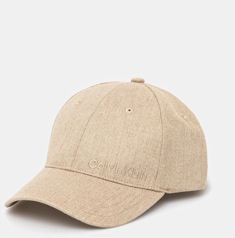 Šiltovka Calvin Klein béžová farba, jednofarebná, K50K512978