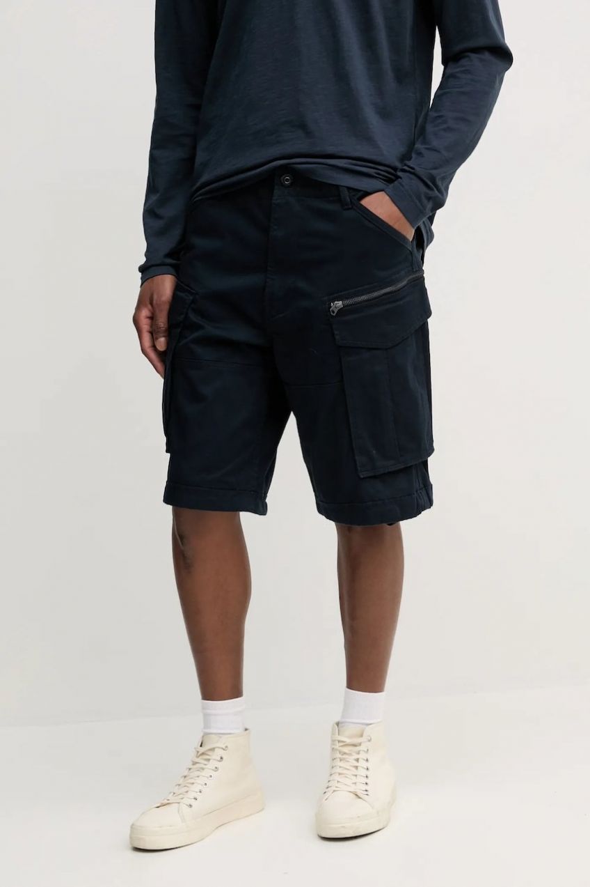 Šortky G-Star Rovic zip relaxed 1\2 pánske, tmavomodrá farba, D08566-5126,