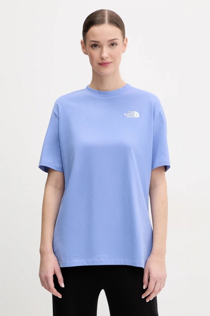 Bavlnené tričko The North Face Essential dámske, fialová farba, NF0A87NQ0YI1