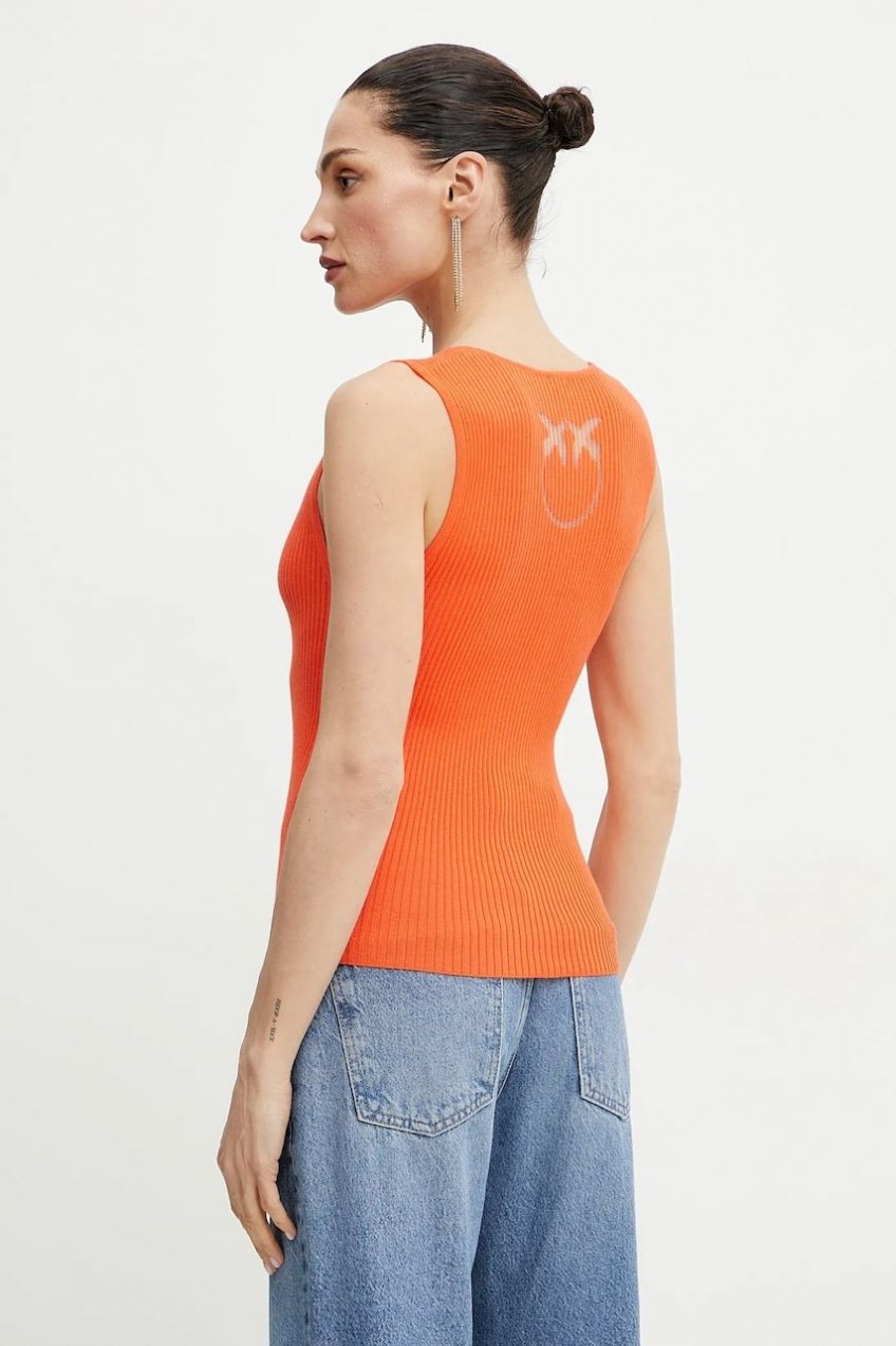 Hodvábny top Pinko dámske, oranžová farba, 104808 A1KW
