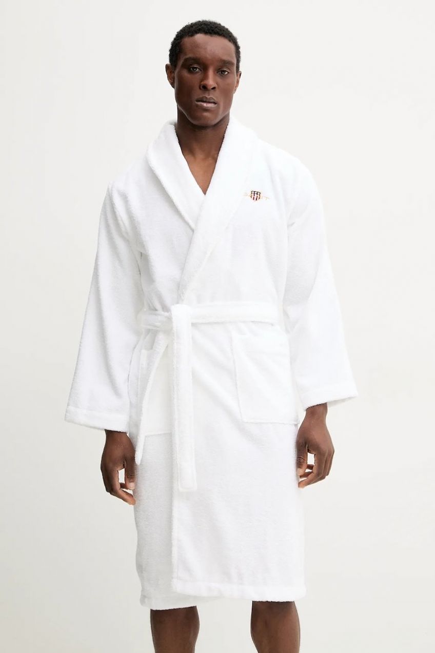 Bavlnený župan Gant biela farba, 856006703