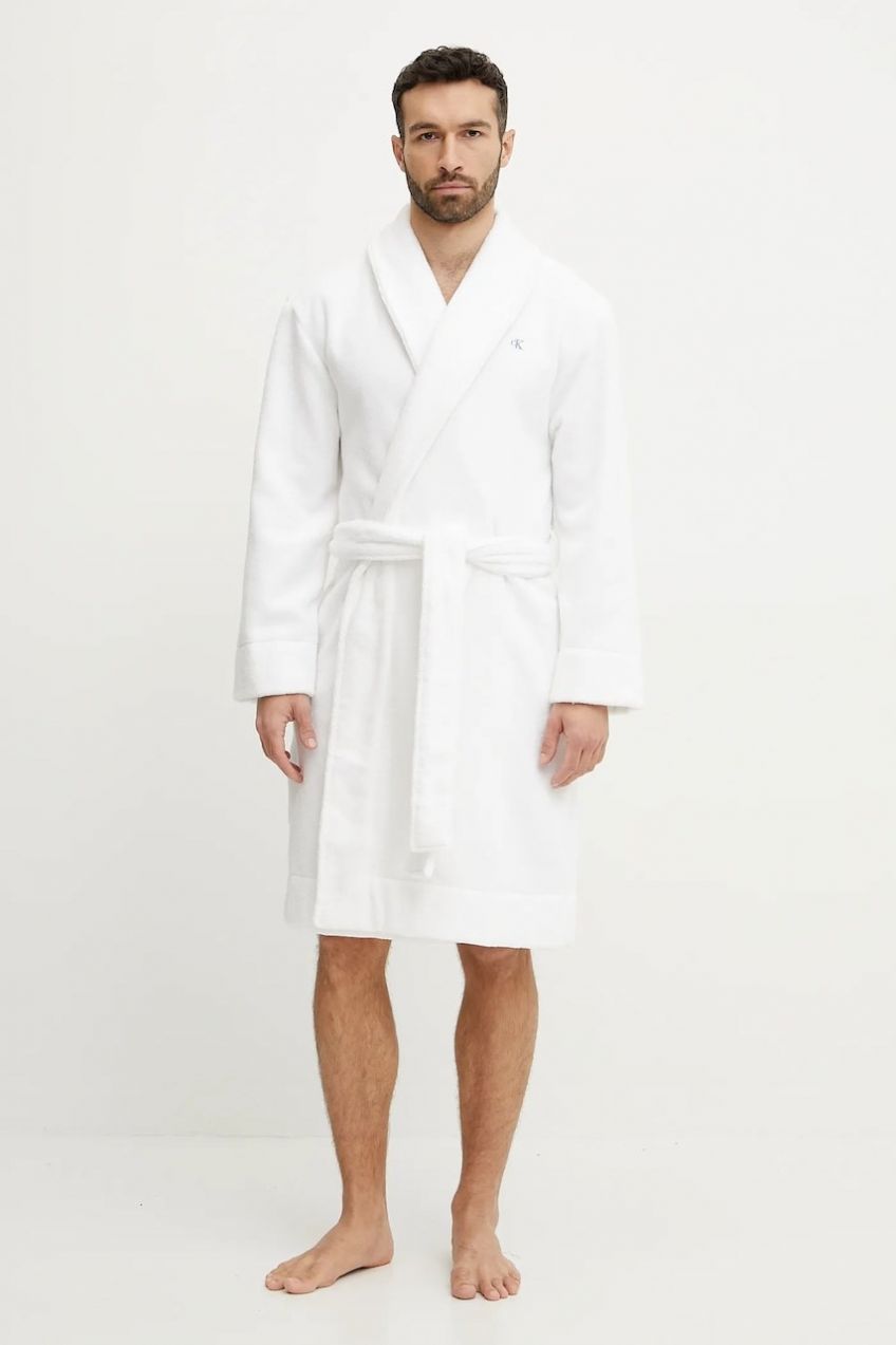 Bavlnený župan Calvin Klein Underwear biela farba, LV00NM2819