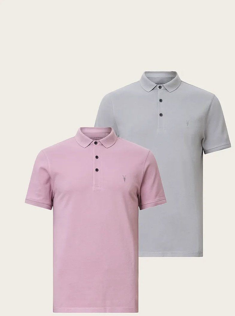 Bavlnené polo tričko AllSaints REFORM  2-pak viac farieb, jednofarebné, M076PB