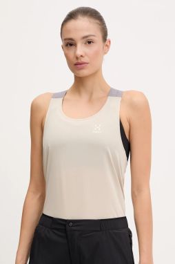 Športový top Haglöfs Ridge dámsky, béžová farba, 606596