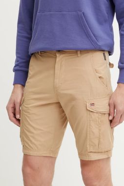 Bavlnené šortky Napapijri Noto 2.0 pánske, hnedá farba, NP0A4HOQN1Q1