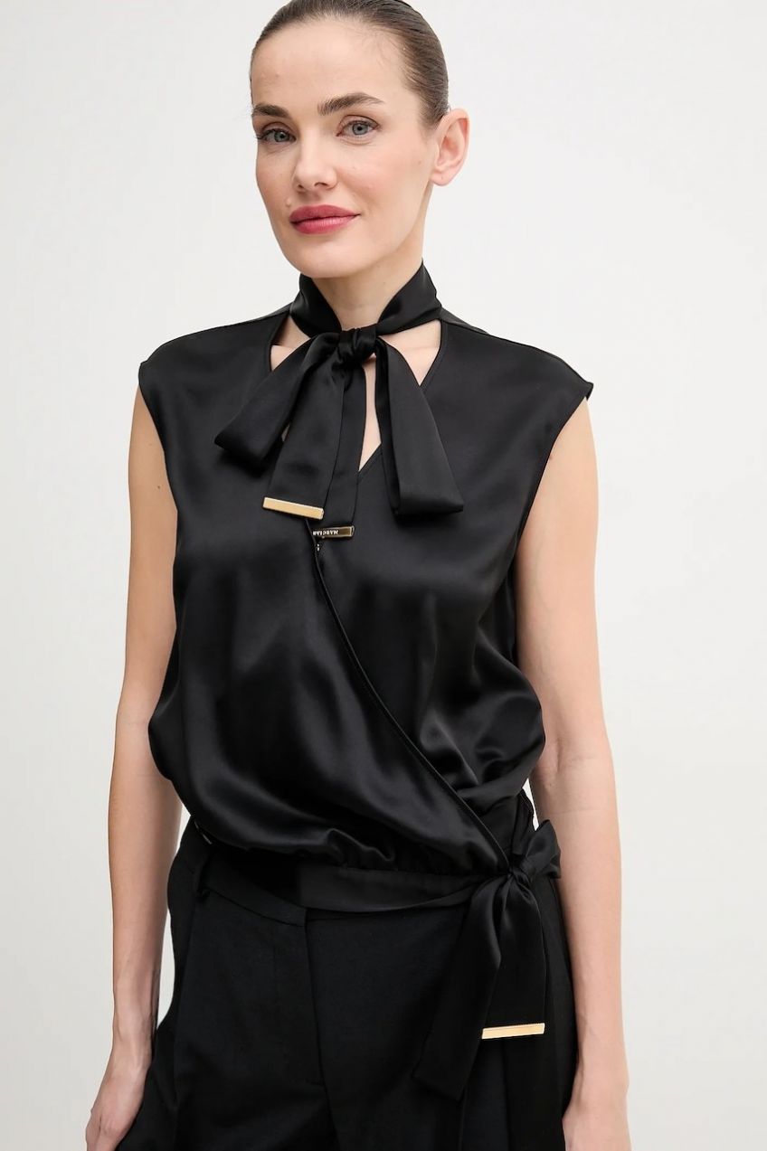 Blúzka Marciano by Guess LINDA dámska, čierna farba, jednofarebná, 5GGH00 7246A