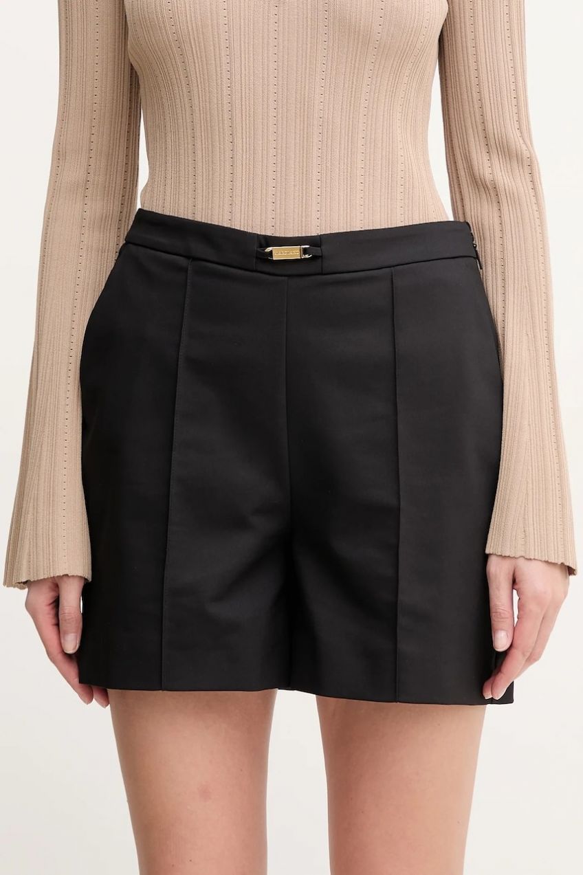 Šortky Marciano by Guess SUNNY dámske, čierna farba, jednofarebné, vysoký pás, 5GGD19 7311A