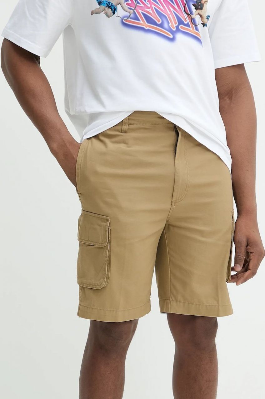 Bavlnené šortky Karl Kani pánske, zelená farba, 6012260