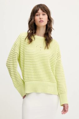 Bavlnený sveter Hugo Blue dámsky, zelená farba, 50539390