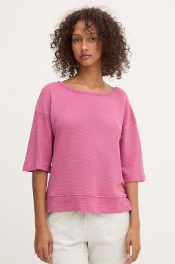 Tričko BOSS Ottoman_Sweatsh. BN dámske, ružová farba, 50540029