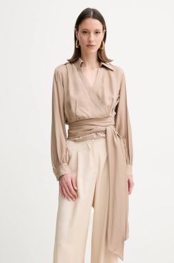 Blúzka Marciano by Guess DORIAN dámska, béžová farba, jednofarebná, 5GGH19 7309A