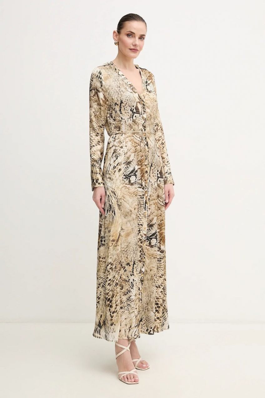 Šaty Marciano by Guess GISELLE béžová farba, maxi, áčkový strih, 5GGK08 7298A