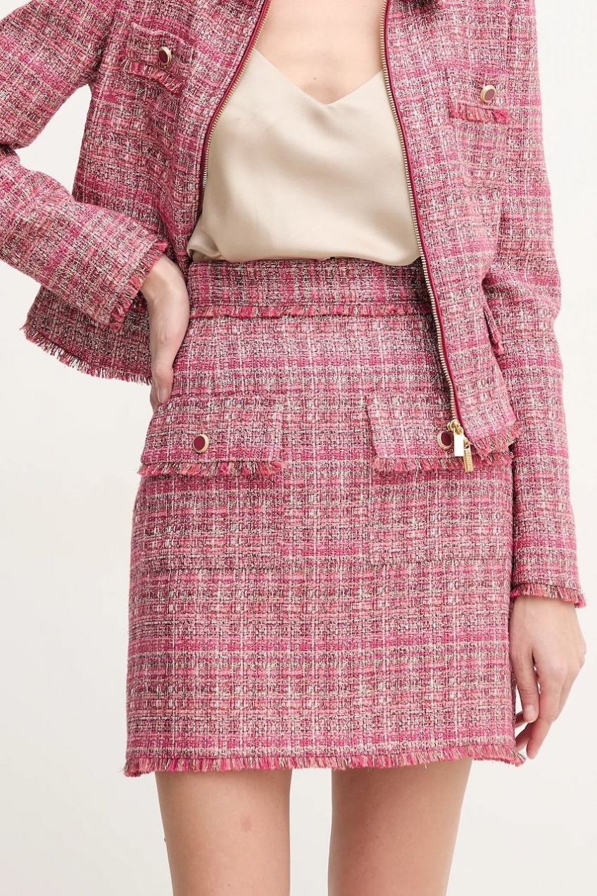 Sukňa Marciano by Guess CLAUDIA ružová farba, mini, rovný strih, 5GGD15 7302A