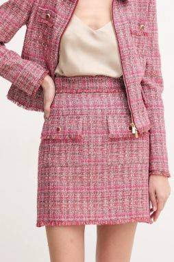 Sukňa Marciano by Guess CLAUDIA ružová farba, mini, rovný strih, 5GGD15 7302A