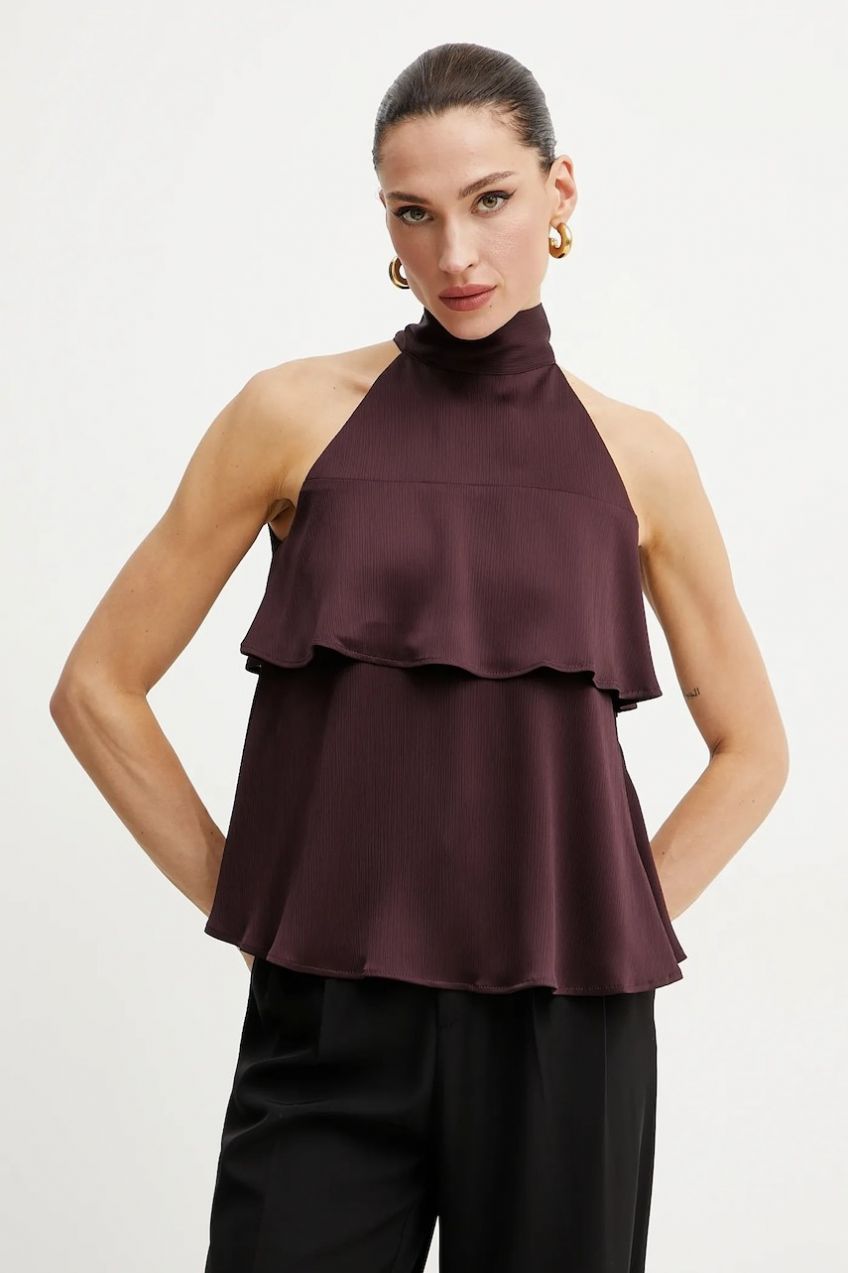 Blúzka Marella Emme by Marella dámska, fialová farba, jednofarebná, 2515161102200