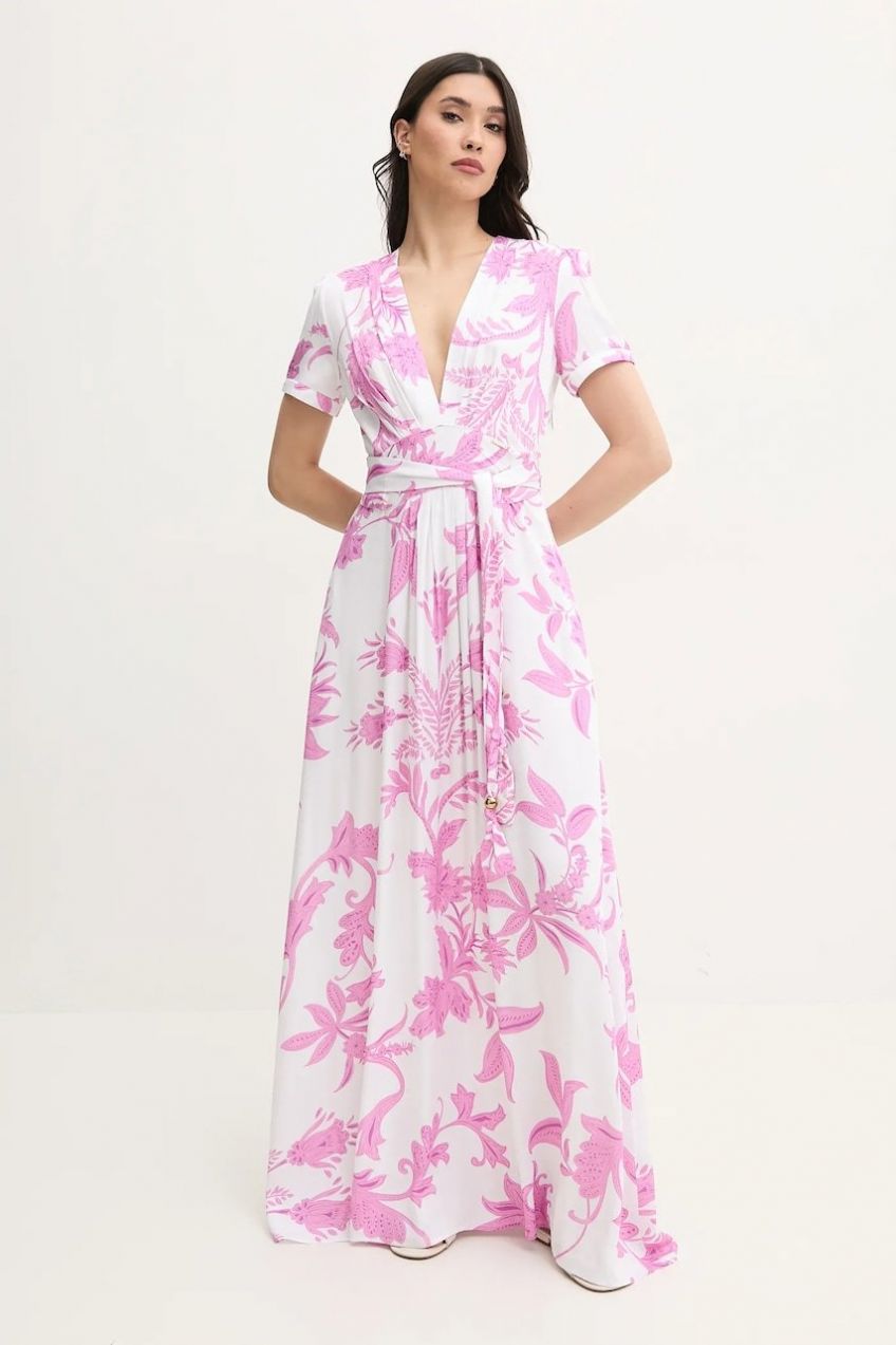 Šaty Melissa Odabash biela farba, maxi, áčkový strih, Lou