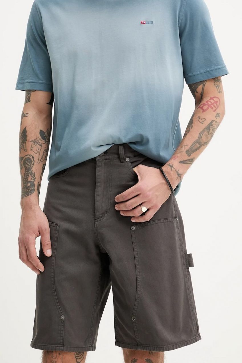 Šortky ZADIG&VOLTAIRE pánske, hnedá farba, WMBS01064