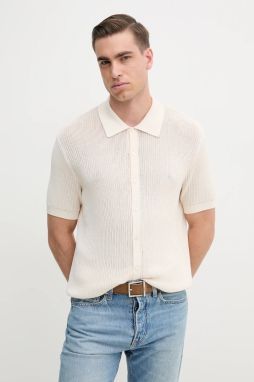 Košeľa Marciano by Guess pánsky, béžová farba, regular, s klasickým golierom, 5GHR17 5861Z