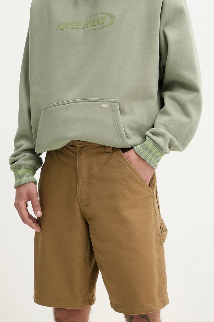 Bavlnené šortky Vans pánske, zelená farba, VN000M39DZ91