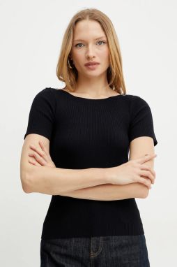 Sveter Morgan MPIO dámske, tmavomodrá farba, tenký, MPIO