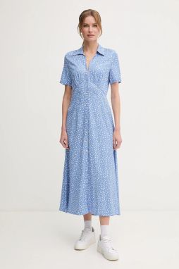 Šaty Tommy Hilfiger fialová farba, maxi, áčkový strih, WW0WW45941