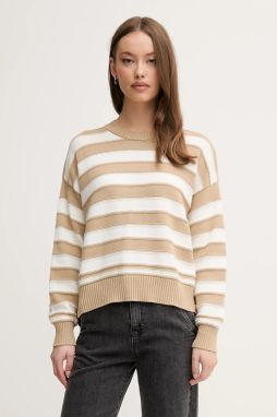Bavlnený sveter United Colors of Benetton béžová farba, 1494E10CW
