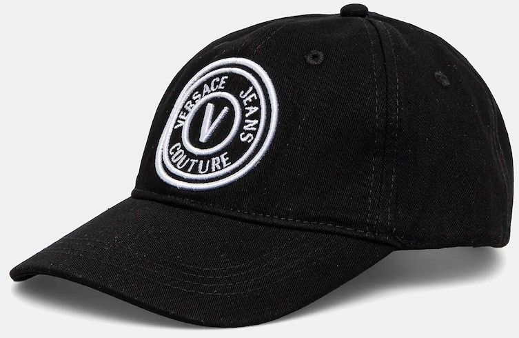 Bavlnená šiltovka Versace Jeans Couture čierna farba, s nášivkou, 78GAZK26 ZG366