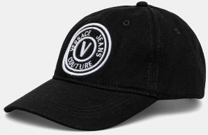 Bavlnená šiltovka Versace Jeans Couture čierna farba, s nášivkou, 78GAZK26 ZG366