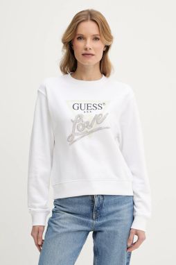 Mikina Guess LOVE biela farba, s potlačou, W5GQ05 KB683