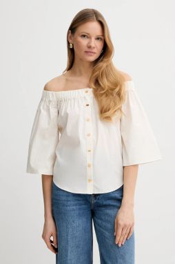 Bavlnená blúzka Marciano by Guess PAT béžová farba, jednofarebná, 5GGH28 7315A