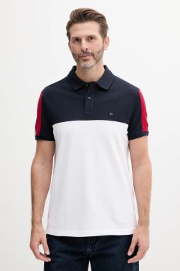 Polo tričko Tommy Hilfiger pánske, tmavomodrá farba, vzorované, MW0MW38966