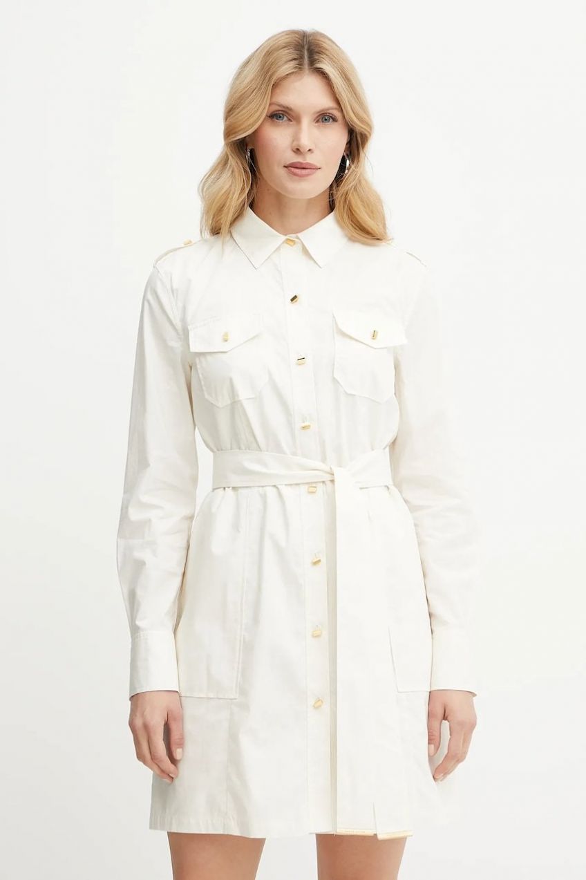 Šaty Marciano by Guess PAT béžová farba, mini, áčkový strih, 5GGK42 7315A