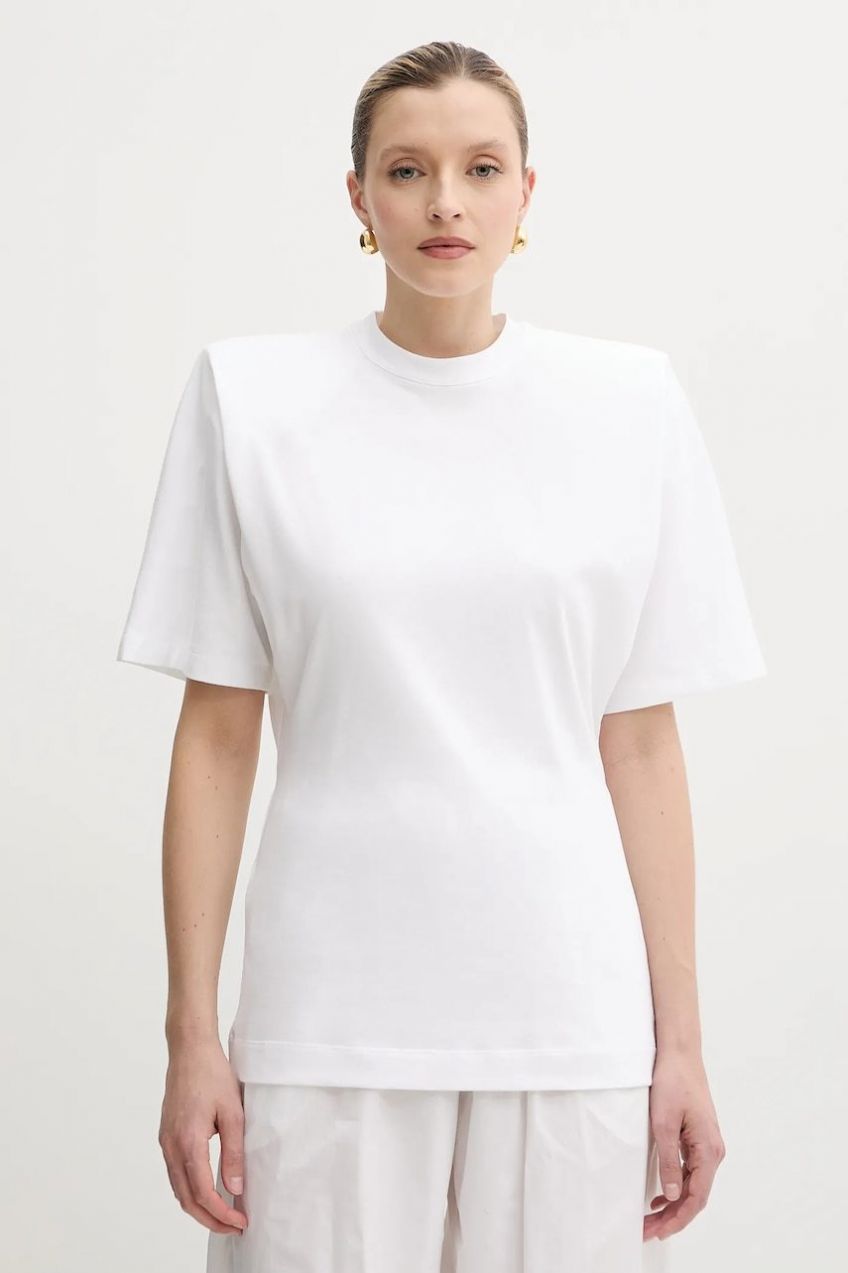 Bavlnené tričko Pinko dámske, biela farba, 105217 A2M2