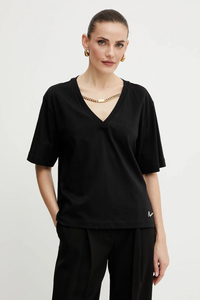 Bavlnené tričko Marciano by Guess CHRISSY dámske, čierna farba, 5GGI03 6298A