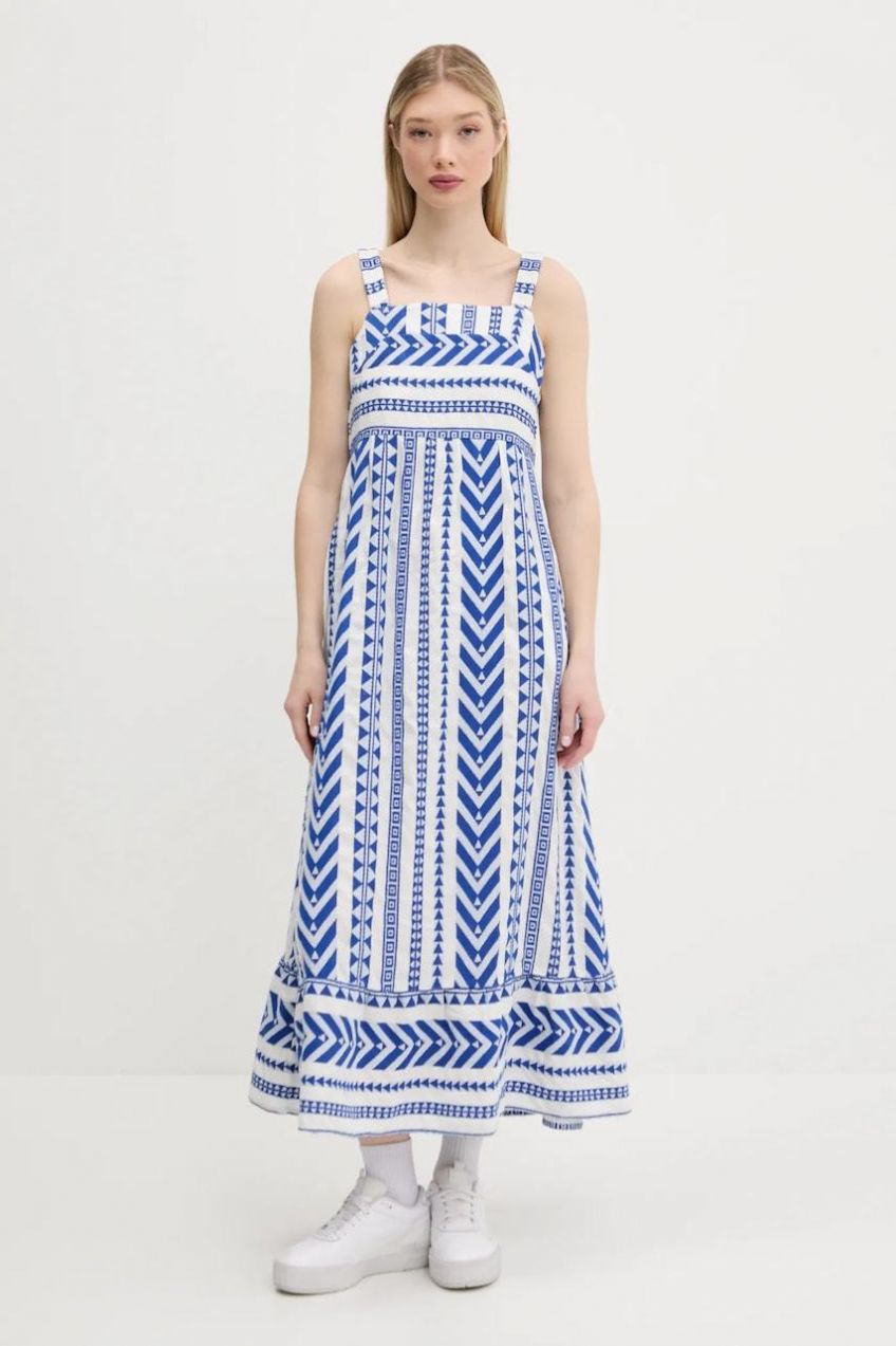 Šaty Superdry biela farba, maxi, áčkový strih, W8011872A-F1W