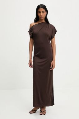 Šaty Answear.LAB hnedá farba, maxi, rovný strih