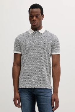 Bavlnené polo tričko Tommy Hilfiger tmavomodrá farba, vzorované, MW0MW39234