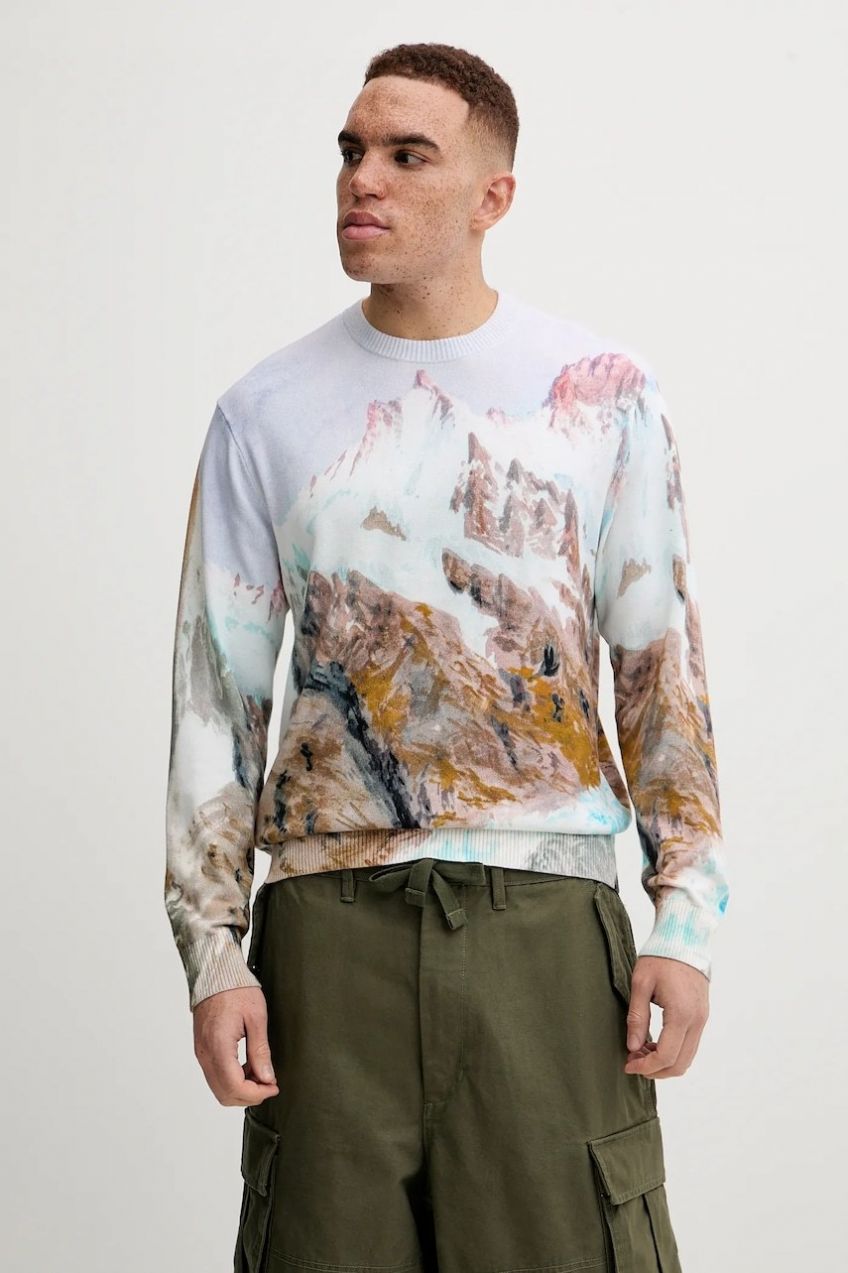 Bavlnený sveter Vans Premium Classics LX Printed Knit Sweater viac farieb, tenký, VN000HMFWHT1