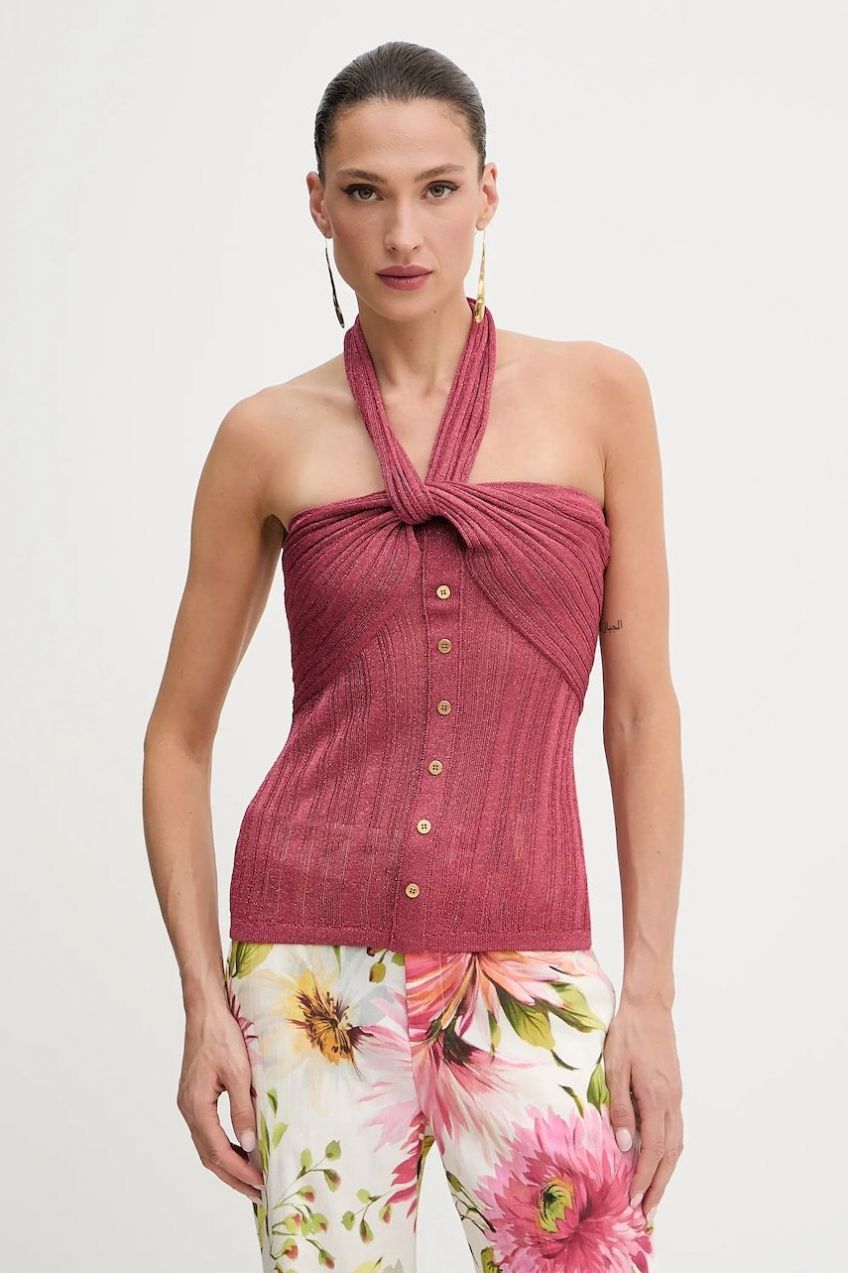 Top Marciano by Guess GIA červená farba, holý chrbát, 5GGR16 5811Z