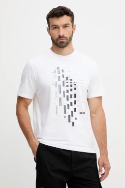 Tričko BOSS Green Tee GRX Zone pánske, biela farba, s potlačou, 50543808