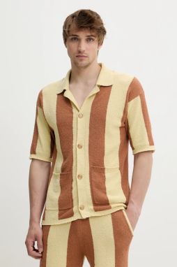 Košeľa Nanushka JEFF béžová farba, regular, NM25SSTP10711