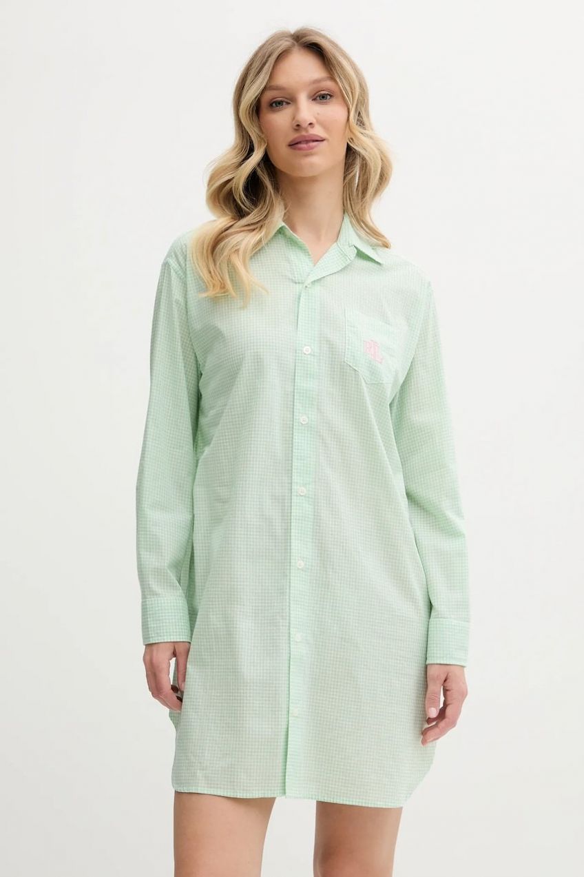Nočná košeľa Lauren Ralph Lauren zelená farba, ILN32415