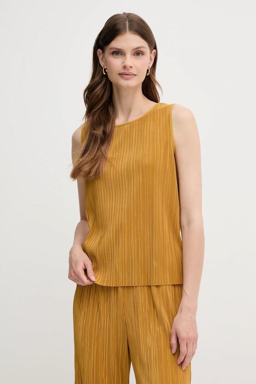 Blúzka Calvin Klein žltá farba, jednofarebná, LV044A212G