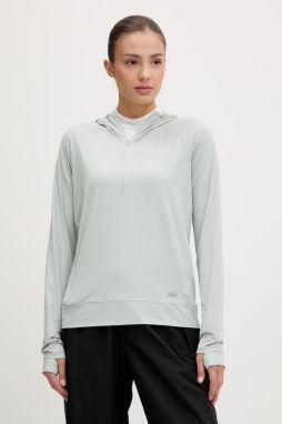 Športová mikina Helly Hansen Shine Solen tyrkysová farba, s kapucňou, jednofarebná, 49576