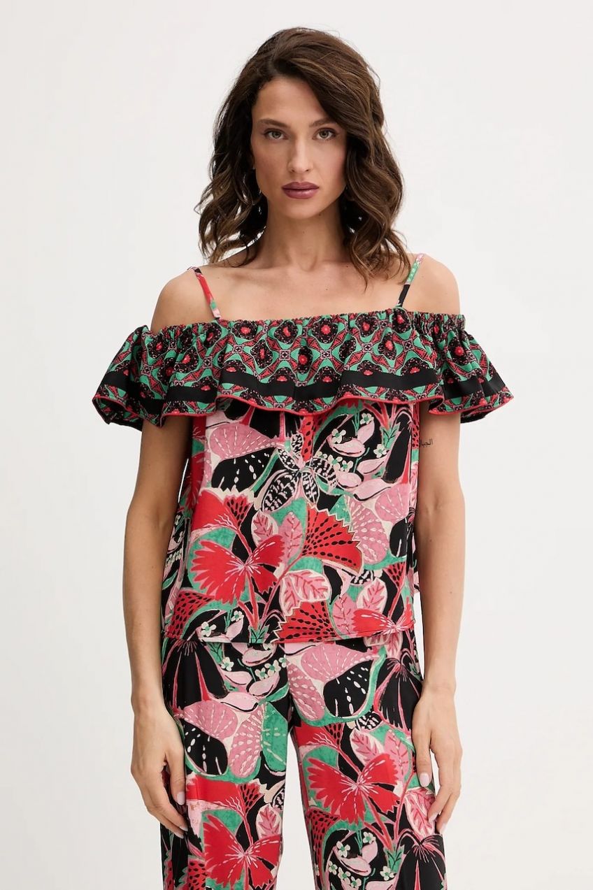 Top Morgan čierna farba, vzorovaná, OJOY.F